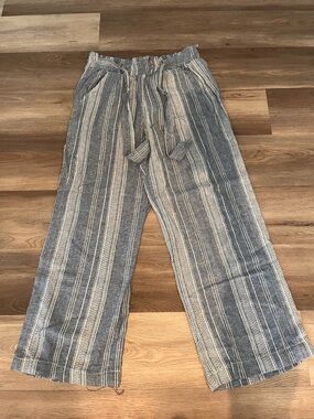 SO Blue and White Striped Drawstring Chinos